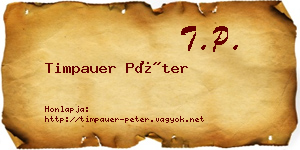 Timpauer Péter névjegykártya