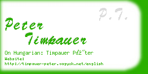 peter timpauer business card